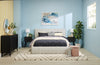 Aria Upholstered Platform Bed in Grey Fabric, Tufted - Queen Size | Lit plateforme rembourré Aria en tissu gris capitonné - format grand lit