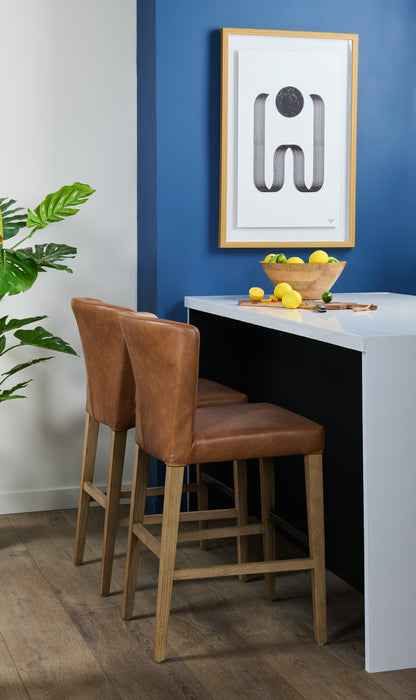 Arlo Counter-Height Stool with Vegan Leather Fabric, 26\"H - Copper