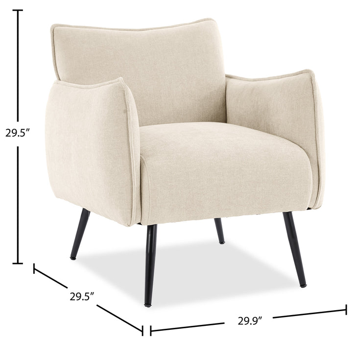 Arlo 29.5\" Linen-Look Fabric Accent Chair – Taupe
