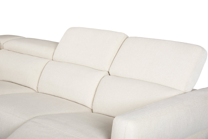 Cindy Crawford Home Aspen 4-Piece Power Reclining Sectional with Armless Chair and USB Port - Alabaster