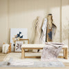 Aspen Dining Bench with Fabric Seat, 64.25"W - Natural | Banc de salle à manger Aspen