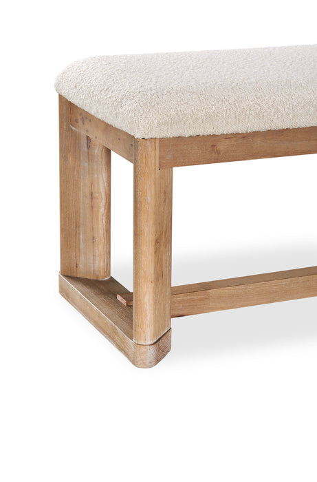 Aspen Dining Bench with Fabric Seat, 64.25\"W - Natural
