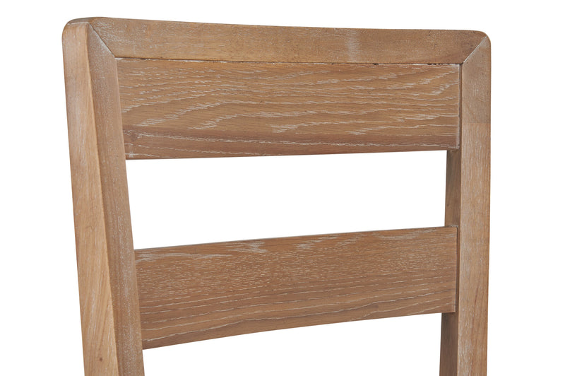 Aspen Dining Chair with Fabric Seat, Slat-Back - Natural