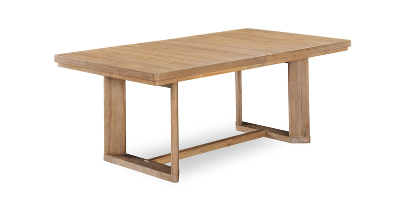 Aspen Dining Table with 80-104\" Extension, Trestle Base - Natural