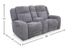 Atlantis 79" Fabric Zero Gravity Power Reclining Loveseat with Storage Console and USB Ports - Dove Grey | Causeuse à inclinaison électrique Atlantis de 72 po en tissu avec console de rangement, ports USB et position zéro gravité - gris tourterelle