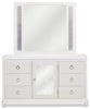 Ava Bedroom Dresser Mirror with LED Light, Glam - White | Miroir de commode de chambre à coucher somptueux Ava avec éclairage à DEL - blanc