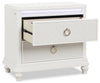 Ava Bedside 2-Drawer Nightstand with LED Light, 32.5"W x 28"H, Glam - White | Table de nuit somptueuse Ava de 32,5 po (L) x 28 po (H) à 2 tiroirs avec éclairage à DEL - blanche