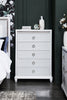 Ava Bedroom Chest of Drawers with LED Light, 5-Drawer, 40.5"W x 54.1"H, Glam - White | Commode verticale somptueuse Ava de 40,5 po (L) x 54,1 po (H) à 5 tiroirs avec éclairage à DEL pour la chambre à coucher - blanche