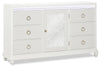 Ava Bedroom 7-Drawer Dresser with LED Light, 67"W x 39"H, Glam - White | Commode somptueuse Ava de 67 po (L) x 39 po (H) à 7 tiroirs avec éclairage à DEL pour la chambre à coucher - blanche