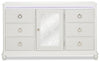 Ava Bedroom 7-Drawer Dresser with LED Light, 67"W x 39"H, Glam - White | Commode somptueuse Ava de 67 po (L) x 39 po (H) à 7 tiroirs avec éclairage à DEL pour la chambre à coucher - blanche