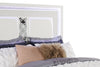 Ava Panel Bed with Headboard & Frame, LED, Glam, White - Queen Size | Lit à panneau Ava somptueux avec tête de lit, cadre de lit et éclairage à DEL, blanc - format grand …