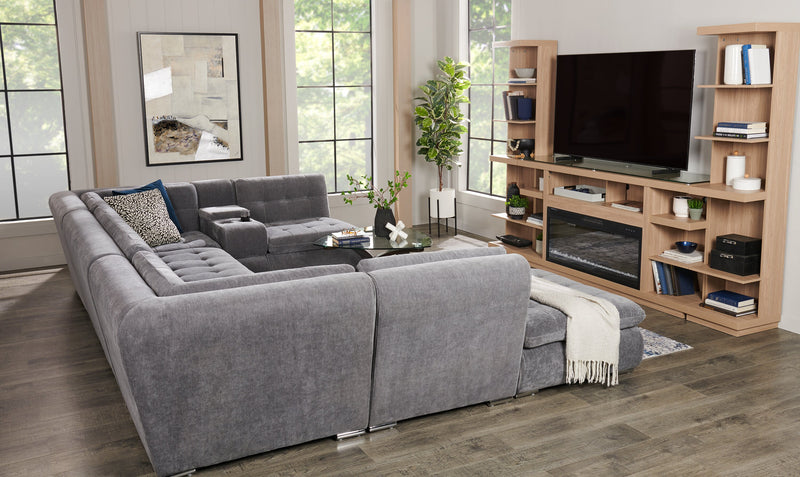 Axel 74\" 3-Piece Entertainment Centre with Electric Fireplace and Storage for TVs up to 85\"- Taupe