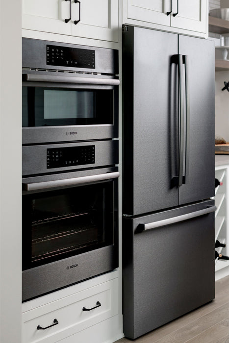 Bosch 800 Series 36\" 20.5 Cu. Ft. Smart French Door Refrigerator with Dual Compressor - Black Stainless Steel