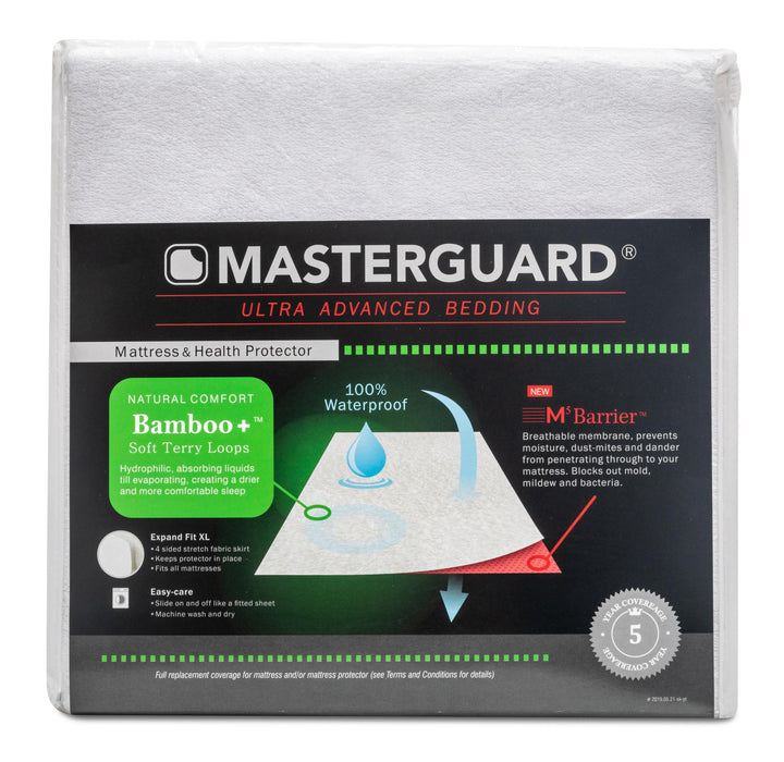 Masterguard® Bamboo™ King Mattress Protector with 2 Queen Pillows