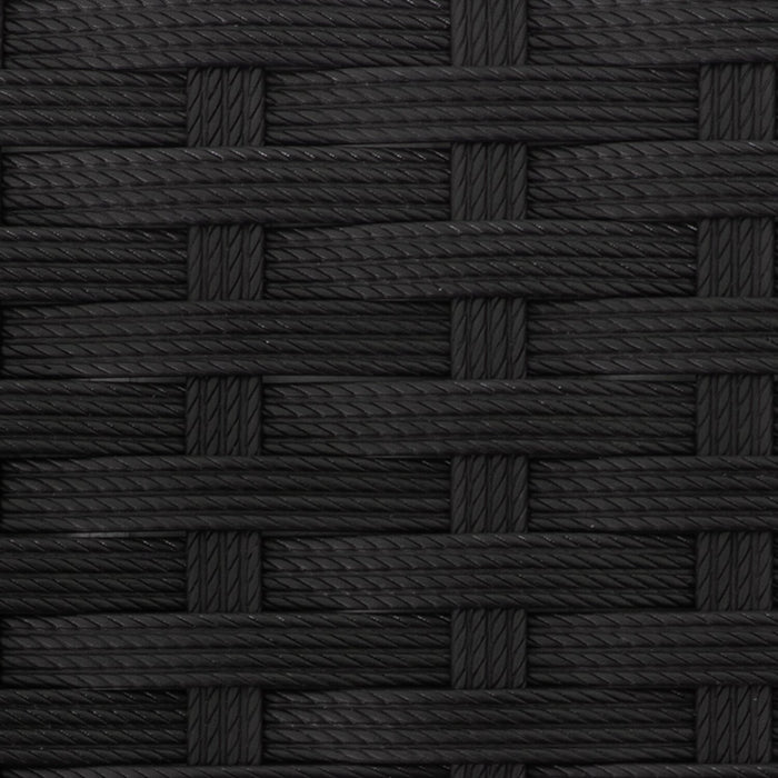 Barbados Armless Outdoor Patio Chair - Hand-Woven Resin Wicker, UV & Weather Resistant - Black/Grey
