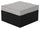 Barbados Outdoor Patio Ottoman - Hand-Woven Resin Wicker, UV & Weather Resistant - Black/Grey