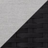 Barbados Outdoor Patio Ottoman - Hand-Woven Resin Wicker, UV & Weather Resistant - Black/Grey | Pouf Barbados pour la terrasse à l’extérieur - osier en résine tressé à la main, résistant aux rayons UV et aux intempéries - noir et gris