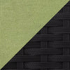 Barbados Corner Outdoor Patio Chair - Hand-Woven Resin Wicker, UV & Weather Resistant - Black/Green | Fauteuil en coin Barbados pour la terrasse à l’extérieur - osier en résine tressé à la main, résistant aux rayons UV et aux intempéries - noir et vert
