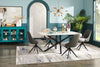 Bari 5pc Dining Set with Table & 4 Grey Swivel Chairs, Marble-Look Ceramic Top, Metal, 63"W | Ensemble de salle à manger Bari 5 pièces en métal avec table de 63 po (L) avec dessus en céramique d’apparence marbre et 4 chaises pivotantes grises
