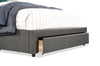 Beck Upholstered Storage Bed in Dark Grey Fabric, Button Tufted - Queen Size | Lit rembourré Beck en tissu gris foncé avec rangement et capitonnage à boutons - format grand lit