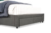Beck Upholstered Storage Bed in Dark Grey Fabric, Button Tufted - Queen Size | Lit rembourré Beck en tissu gris foncé avec rangement et capitonnage à boutons - format grand lit