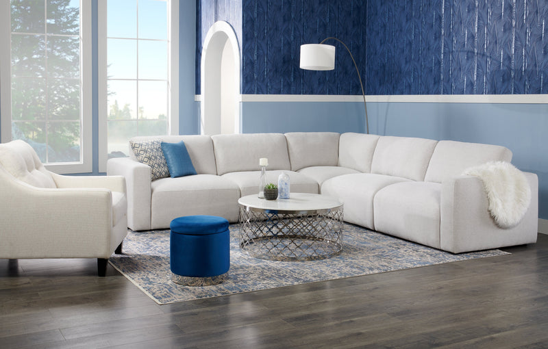 Belle 36\" Glam Round Sofa Table - White Marble Top with Stainless Steel Base