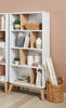 Bremen 32.75" Bookcase With 4 Staggered Shelves - White and Light Brown |Bibliothèque Bremen de 32,75 po avec 4 tablettes décalées - blanche et brun clair