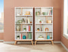 Bremen 32.75" Bookcase With 4 Staggered Shelves - White and Light Brown |Bibliothèque Bremen de 32,75 po avec 4 tablettes décalées - blanche et brun clair