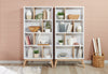 Bremen 32.75" Bookcase With 4 Staggered Shelves - White and Light Brown |Bibliothèque Bremen de 32,75 po avec 4 tablettes décalées - blanche et brun clair
