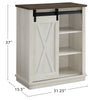 Bristow 31” Accent Cabinet with Shelves and Sliding Barn Door - White Oak | Armoire décorative Bristow de 31 po avec tablettes et porte de grange coulissante - chêne blanc | BRIWHACC