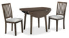 Bryn 3pc Dining Package with 42" Round Drop-Leaf Table & 2 Chairs, Fabric - Dark Grey | Ensemble de salle à manger Bryn 3 pièces avec table ronde de 42 po à abattant et 2 chaises en tissu  - gris foncé