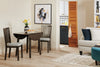 Bryn 3pc Dining Package with 42" Round Drop-Leaf Table & 2 Chairs, Fabric - Dark Grey | Ensemble de salle à manger Bryn 3 pièces avec table ronde de 42 po à abattant et 2 chaises en tissu  - gris foncé