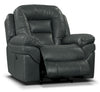 Leo 41" Leather-Look Fabric Power Reclining Chair - Grey | Fauteuil à inclinaison électrique Leo de 41 po en tissu d’apparence cuir - gris