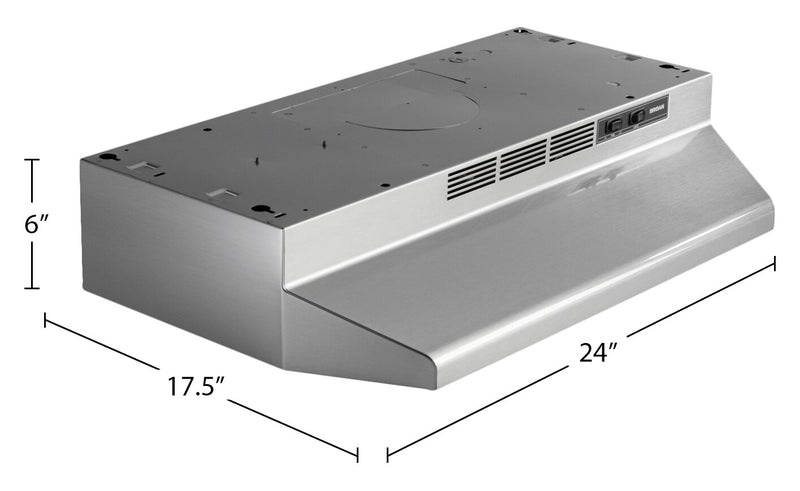 Broan BU2 Series 24\" Under-Cabinet Range Hood - Stainless Steel - BU224SF