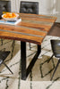 Bowery Dining Table, Sheesham Wood, Metal, Trapizoid Base, 80"W - Brown | Table de salle à manger Bowery de 80 po (L) en sheesham et métal avec base trapézoïde - brune
