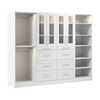 Bestar Florence 100" Modular Walk-In Closet System with LED Lights, Rods, Shelves, Drawers and Doors|Système de pièce-penderie modulaire Florence de Bestar de 100 po avec éclairages à DEL, tringles, ta