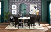 Cami Dining Chair with Vegan-Leather Fabric - Black | Chaise de salle à manger Cami en tissu en similicuir - noire
