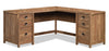 Cannery Bridge 66\" Commercial Grade L-Shaped Office Desk with 6-Drawers - Brown