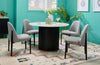 Kort & Co. Capri Dining Chair with Linen-Look Fabric, Metal - Grey | Chaise de salle à manger Capri de Kort & Co. en tissu d’apparence lin et en métal - grise