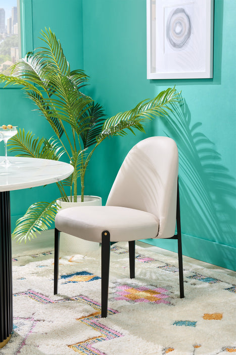 Kort & Co. Capri Dining Chair with Vegan Leather Fabric, Metal - Taupe