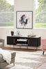 Kort & Co. Capri 60” Modern TV Stand with White Sintered Stone Top, Storage and Cable Management for TVs | Meuble pour téléviseur moderne Capri de Kort & Co. de 60 po avec dessus en pierre frittée blanche, rangement
