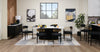 Kort & Co. Capri Dining Server with Storage, Marble-Look Top & Gold Accent, 66"W - Black/White | Desserte de salle à manger Capri de Kort & Co. de 66 po (L) avec rangement, dessus en imitation de marbre et touches dorées - noire et blanche