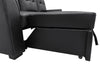 Carter 2-Piece Right-Facing Leather-Look Fabric Sleeper Sectional with Storage Chaise - Black | Sofa-lit sectionnel de droite Carter 2 pièces en tissu d’apparence cuir avec fauteuil long de rangement - noir