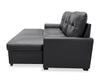 Carter 2-Piece Right-Facing Leather-Look Fabric Sleeper Sectional with Storage Chaise - Black | Sofa-lit sectionnel de droite Carter 2 pièces en tissu d’apparence cuir avec fauteuil long de rangement - noir