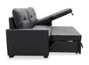 Carter 2-Piece Right-Facing Leather-Look Fabric Sleeper Sectional with Storage Chaise - Black | Sofa-lit sectionnel de droite Carter 2 pièces en tissu d’apparence cuir avec fauteuil long de rangement - noir