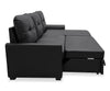 Carter 2-Piece Right-Facing Leather-Look Fabric Sleeper Sectional with Storage Chaise - Black | Sofa-lit sectionnel de droite Carter 2 pièces en tissu d’apparence cuir avec fauteuil long de rangement - noir