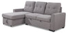 Carter 2-Piece Left-Facing Linen-Look Fabric Sleeper Sectional with Storage Chaise - Solis Grey