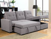 Carter 2-Piece Right-Facing Linen-Look Fabric Sleeper Sectional with Storage Chaise - Solis Grey | Sofa-lit sectionnel de droite Carter 2 pièces en tissu d’apparence lin avec fauteuil long de rangement - gris Solis