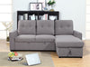 Carter 2-Piece Right-Facing Linen-Look Fabric Sleeper Sectional with Storage Chaise - Solis Grey | Sofa-lit sectionnel de droite Carter 2 pièces en tissu d’apparence lin avec fauteuil long de rangement - gris Solis