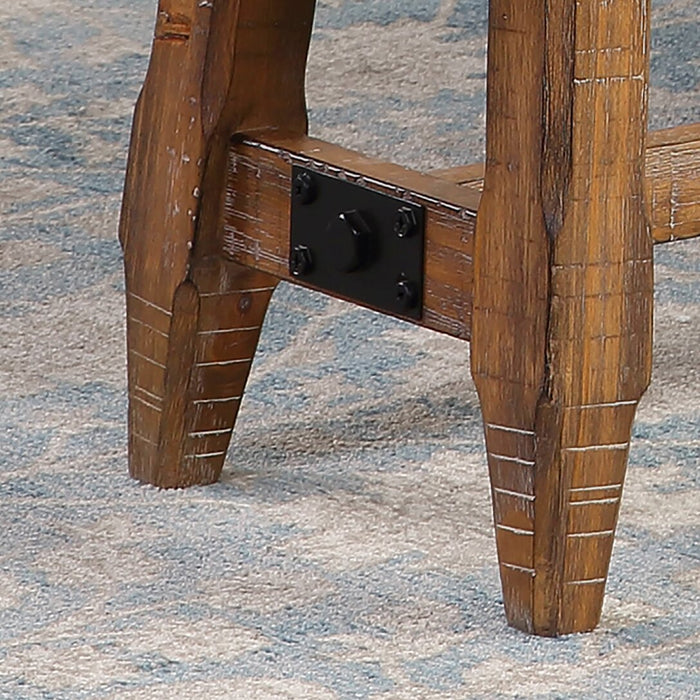 Cedar Dining Bench with Polyester Fabric, Pine Wood, Trestle-Base, 60\"W - Brown